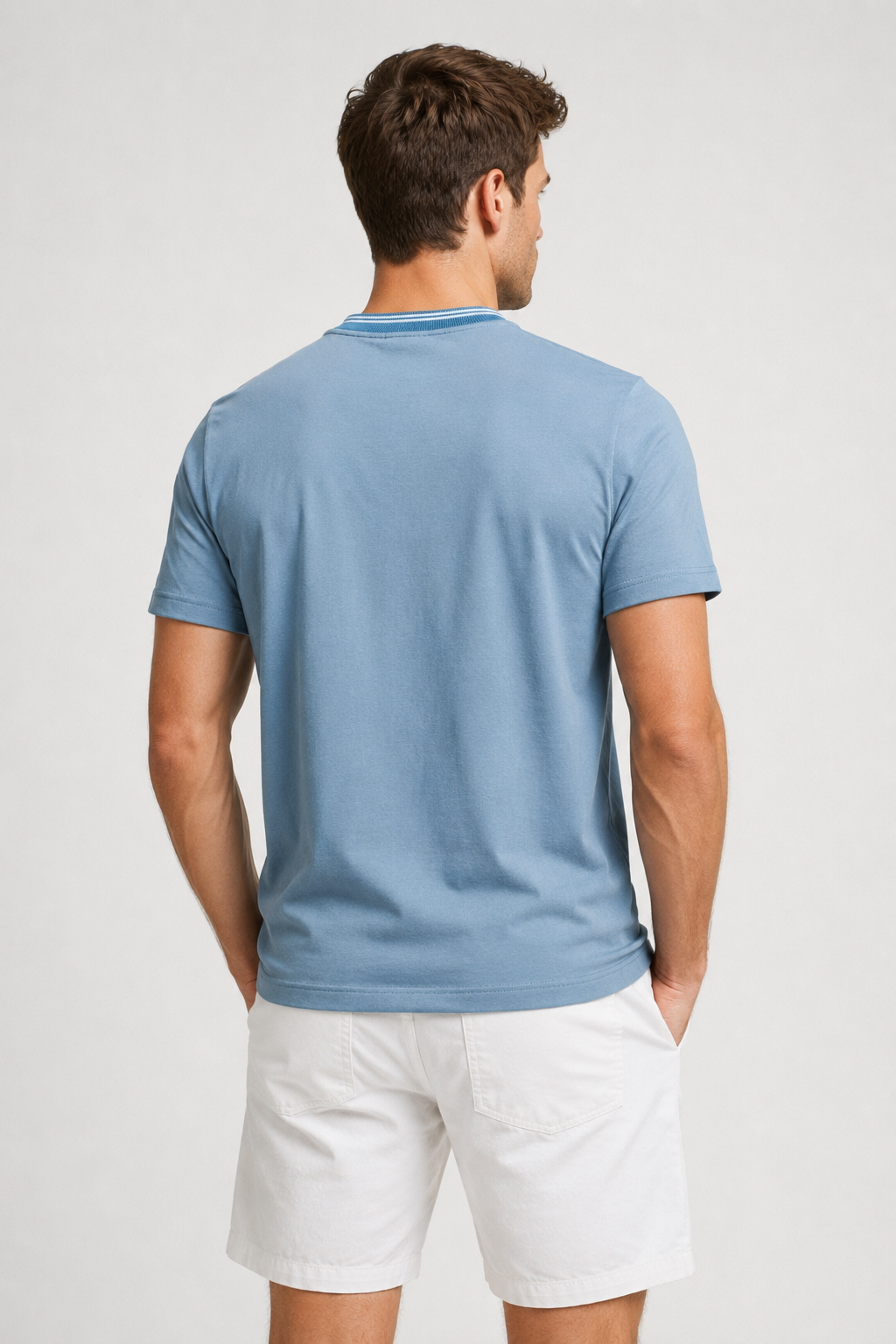 Playera para Hombre Cuello Redondo Stretch Antiarrugas A61403 Azul