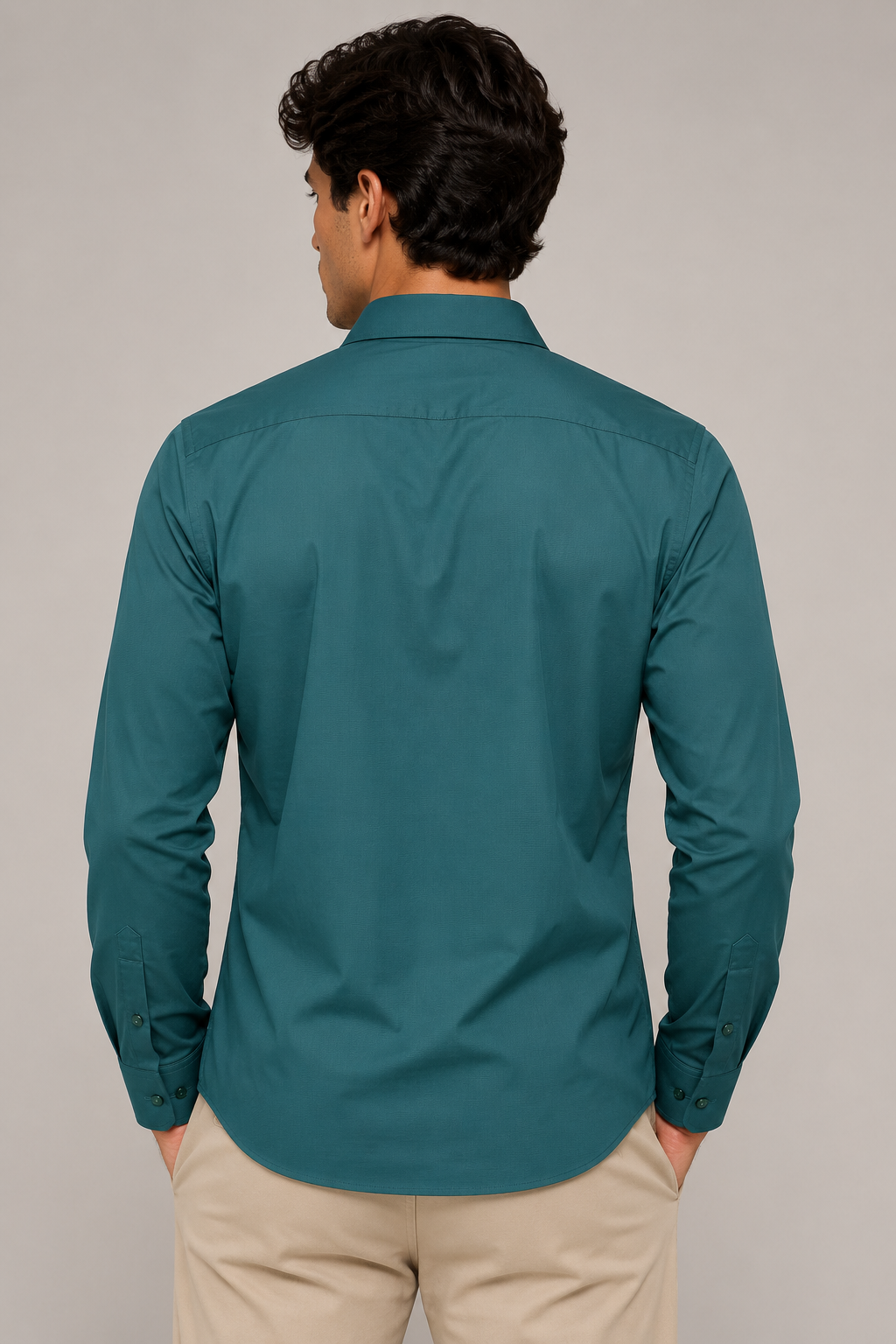 Camisas Para Hombre Super Stretch Con Textura Non Iron B55403 Verde