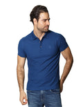 Playeras Polo Para Hombre De Manga Corta Lisa Basica Con Logo Bordado Slim Fit APOLOB Petroleo