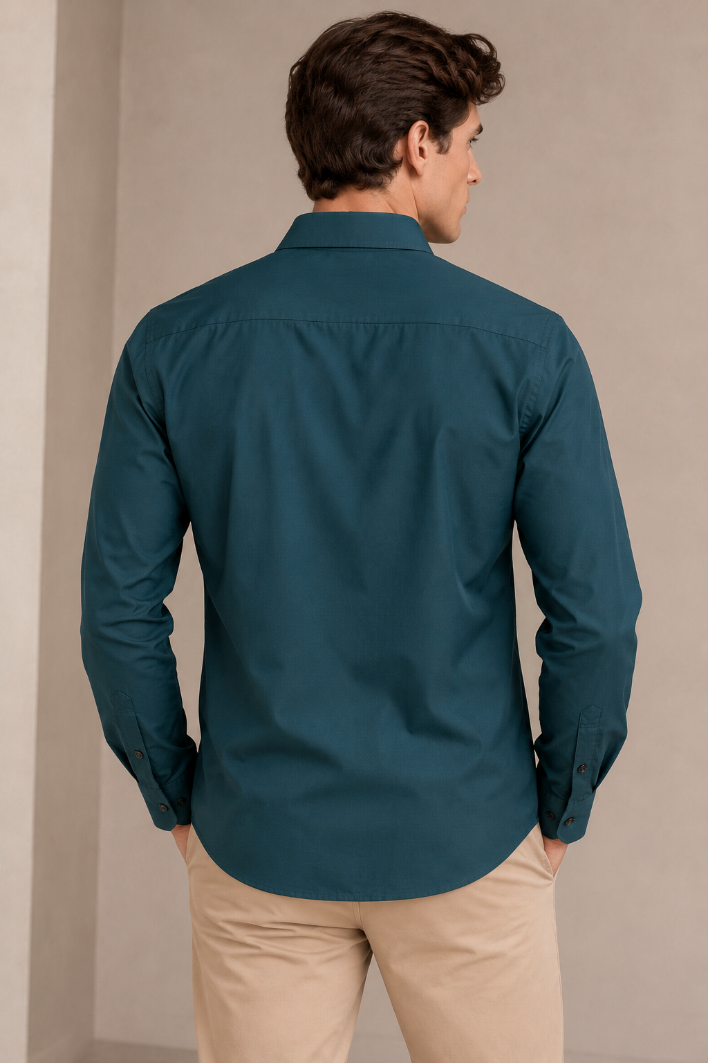 Camisas Para Hombre Super Stretch Sin Costuras B65405 Teal