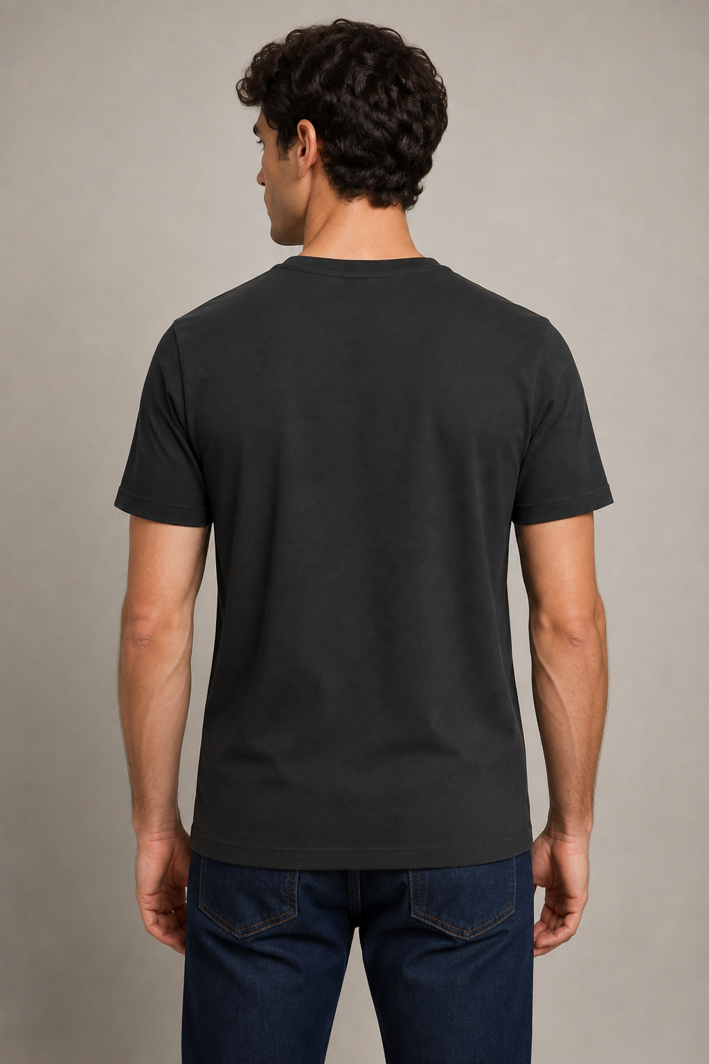Playera para Hombre Cuello Redondo Antiarrugas Sport Transpirable A61405 Negro