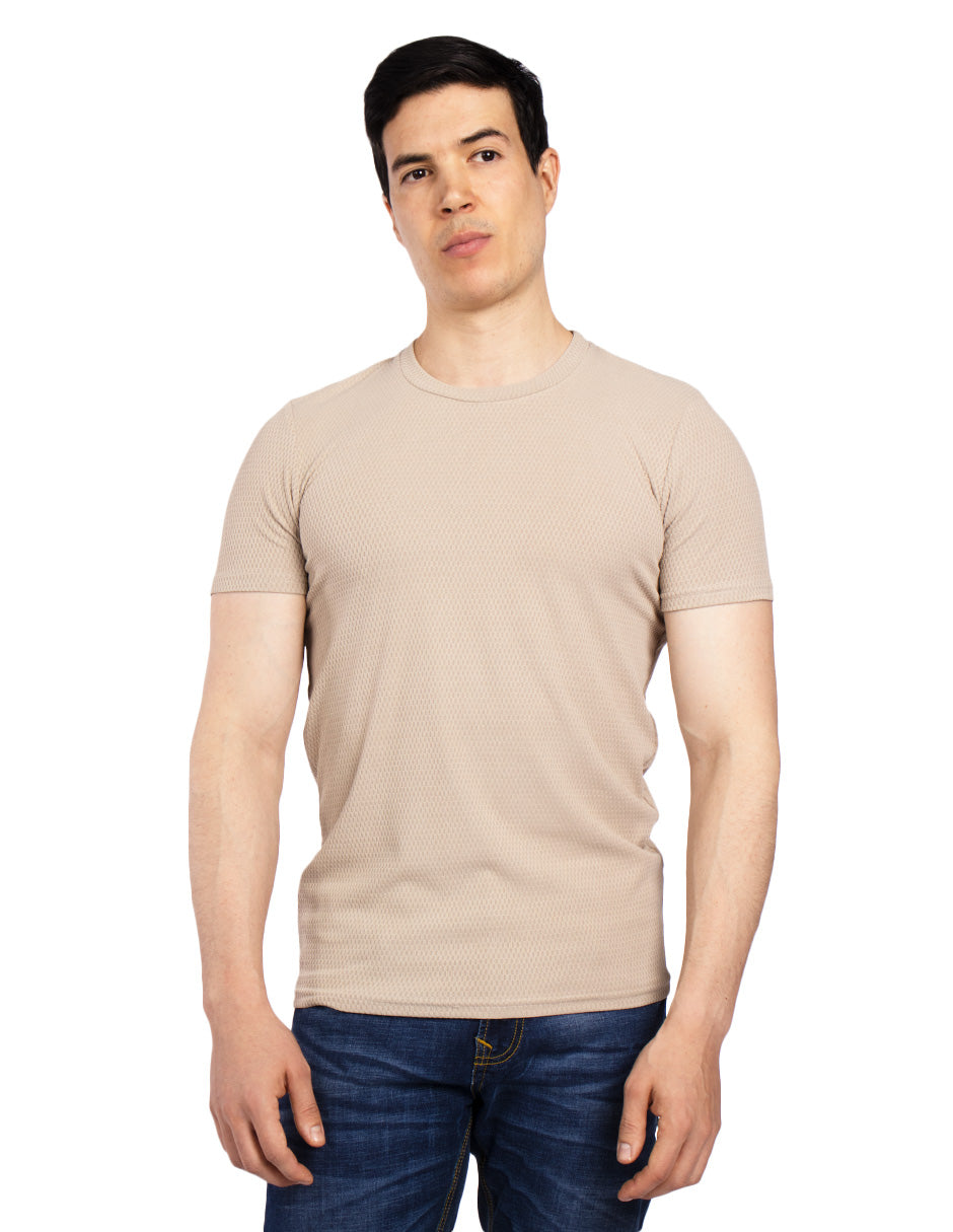 Playeras Para Hombre Con Textura A51305 Arena