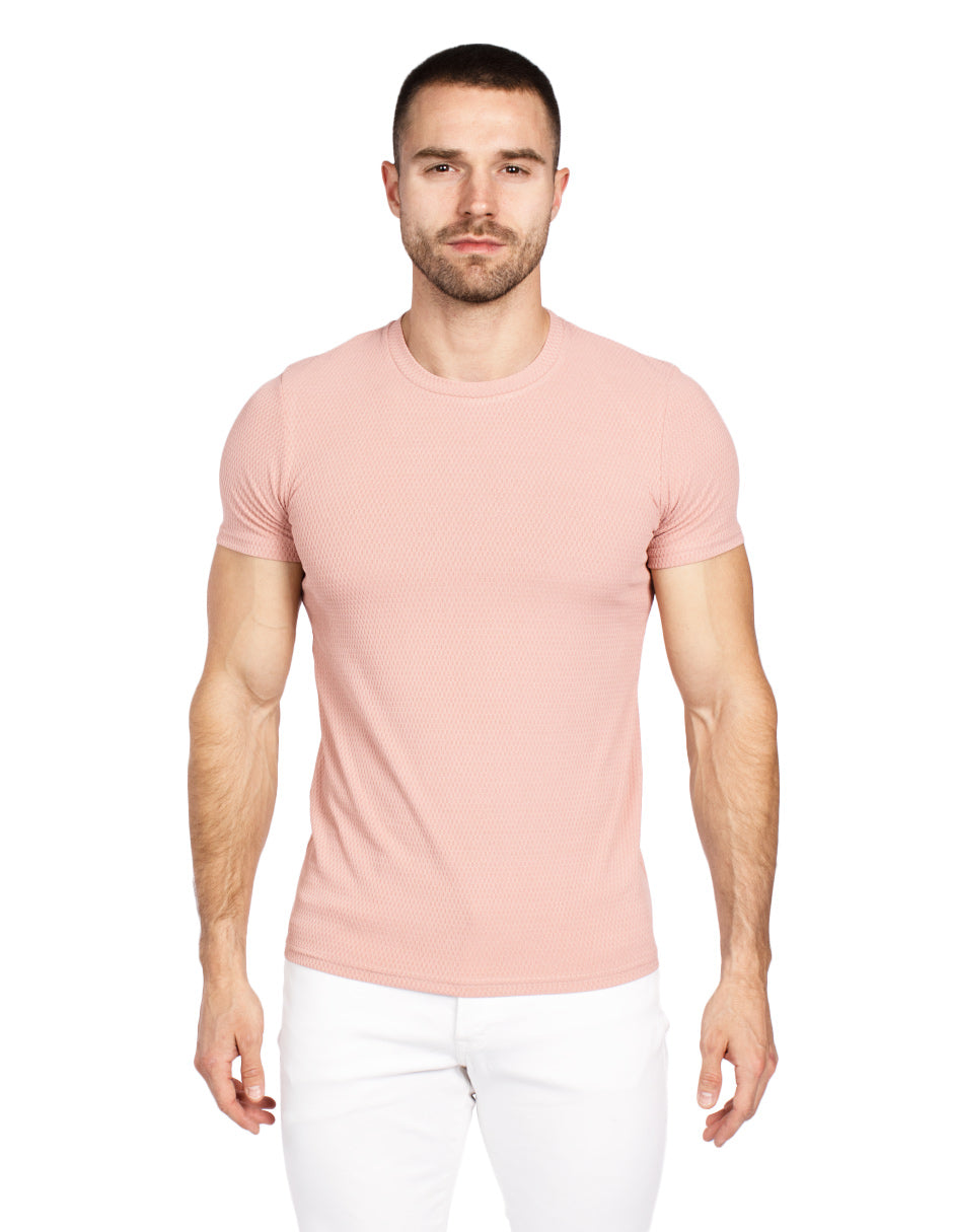 Playeras Para Hombre Con Textura A51305 Rosa
