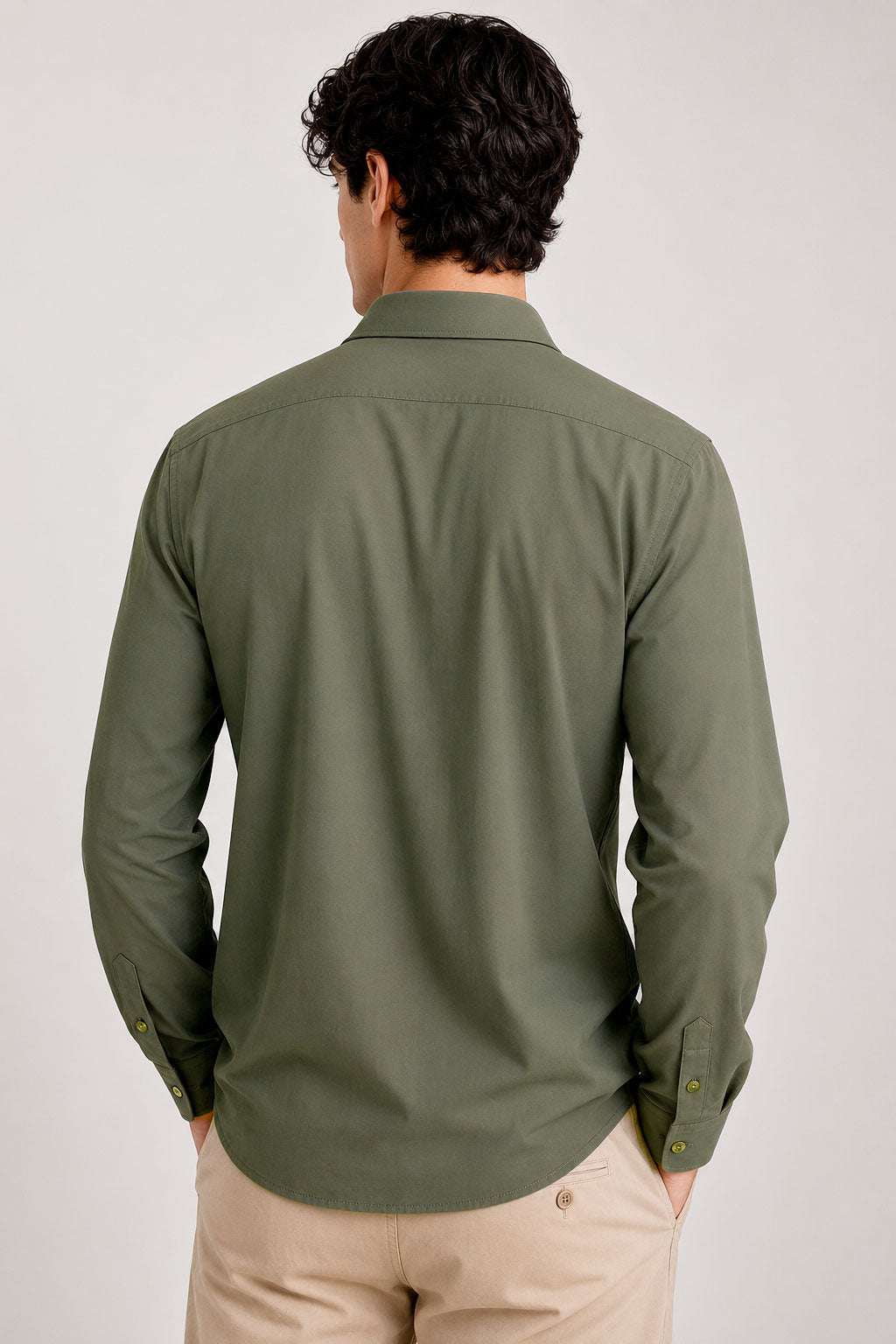 Camisas Para Hombre Super Stretch Sin Arrugas B55401 Verde