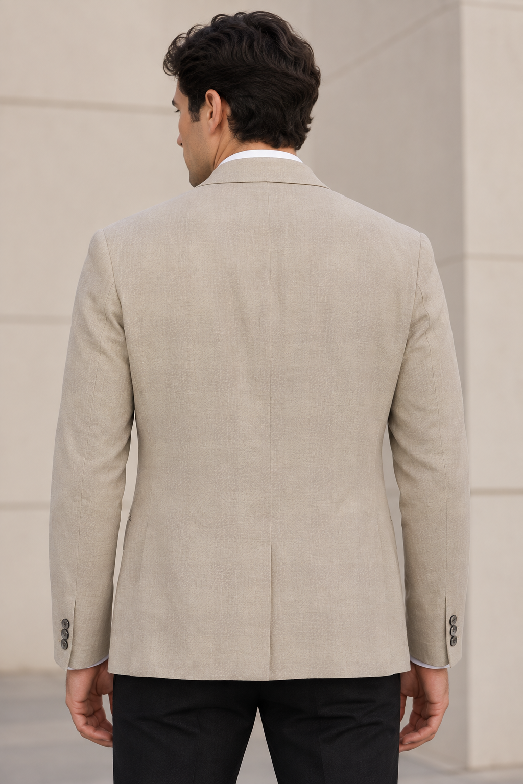 Sacos Para Hombre Corte Clásico Tipo Lino F61301 Natural