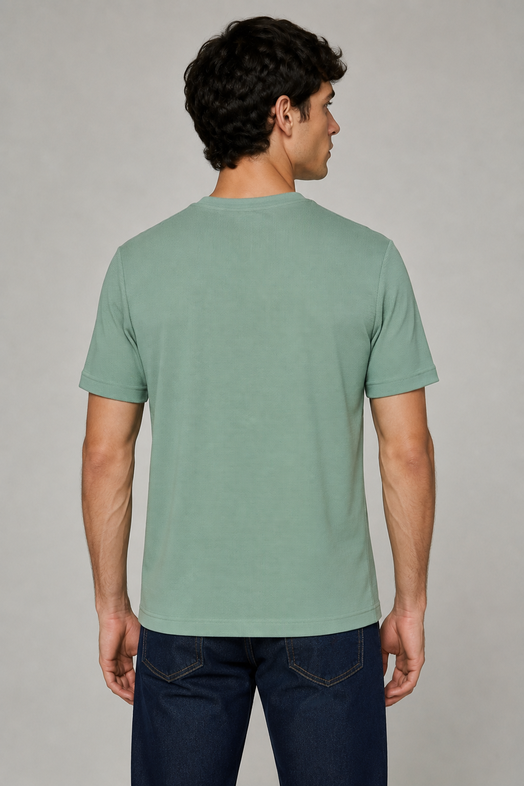 Playera para Hombre Cuello Redondo Antiarrugas Sport Transpirable A61405 Verde