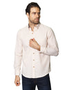 Camisas Para Hombre Manga Larga Lisa B45101 Beige