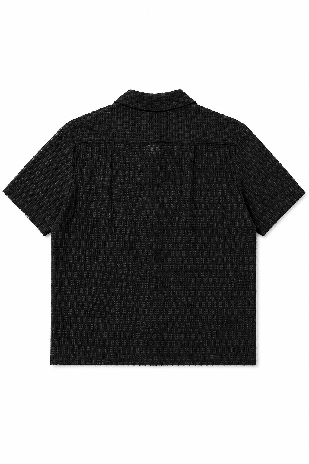 Camisa para Hombre Manga Corta Jacquard Tejida Super Stretch Antiarrugas B61459 Negro