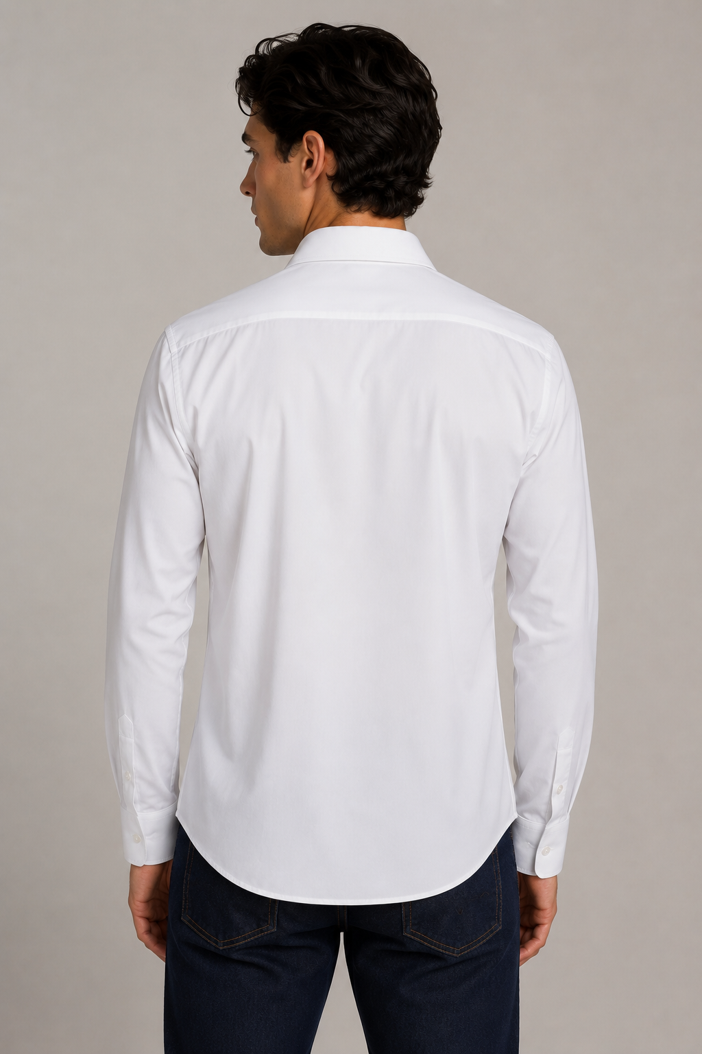 Camisas Para Hombre Super Stretch Sin Arrugas B55401 Blanco