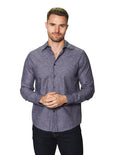 Camisas Para Hombre Manga Larga Rayas B45303 Indigo