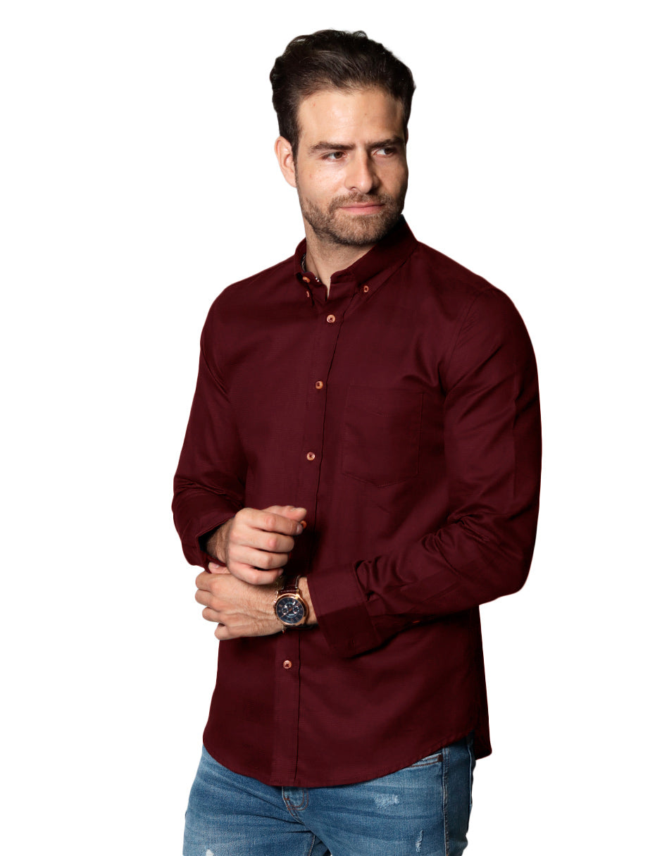 PLAYERAS HOMBRE CASUALES MODA RIB SOLIDA VINO A15111 – BOBOIS