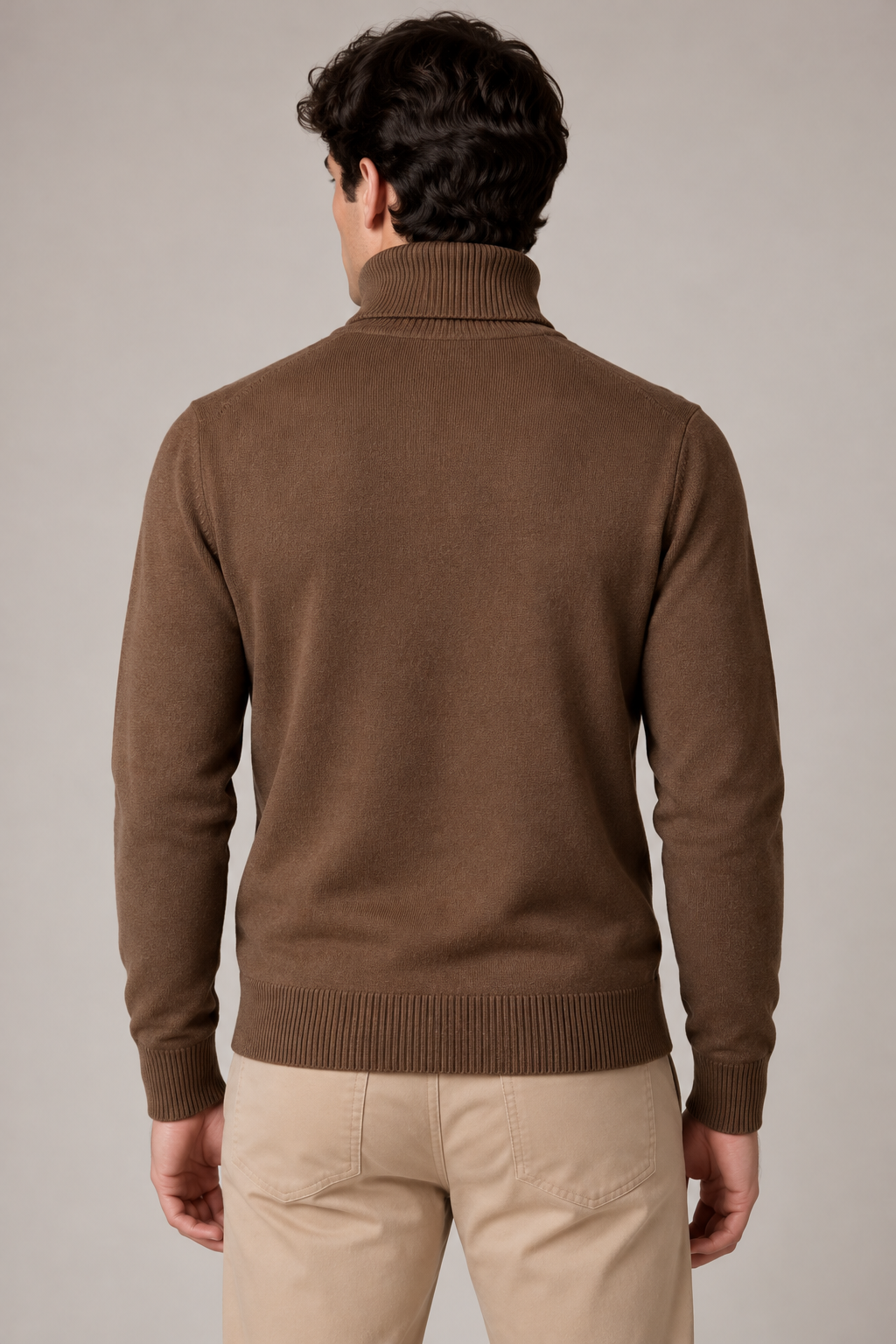 Suéteres Para Hombre Cuello Tortuga De Punto Fino E65303 Chocolate