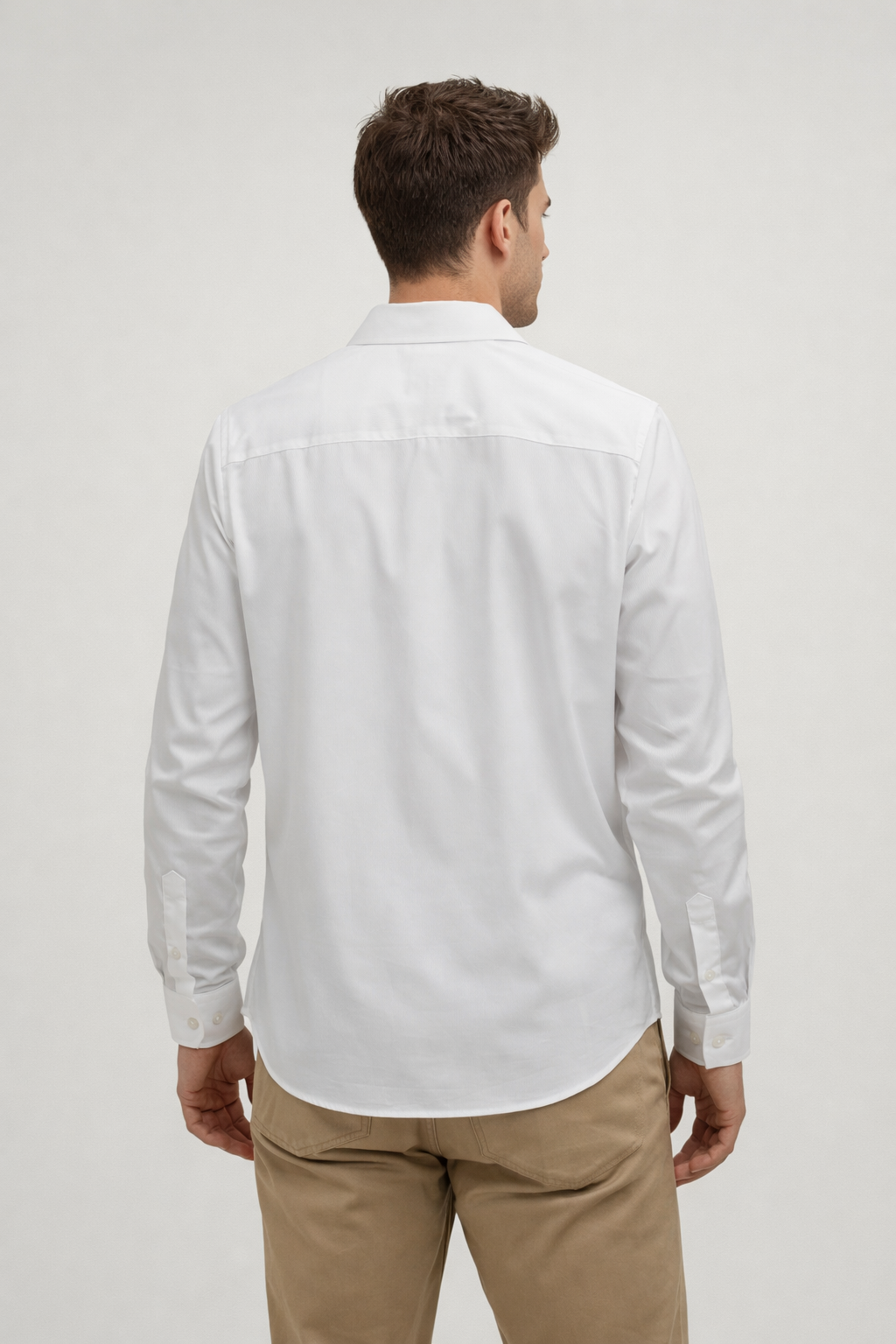 Camisa para Hombre Super Stretch Sin Costura Antiarrugas B61402 Blanco