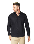 Camisas Para Hombre Manga Larga Jackard B45321 Negro