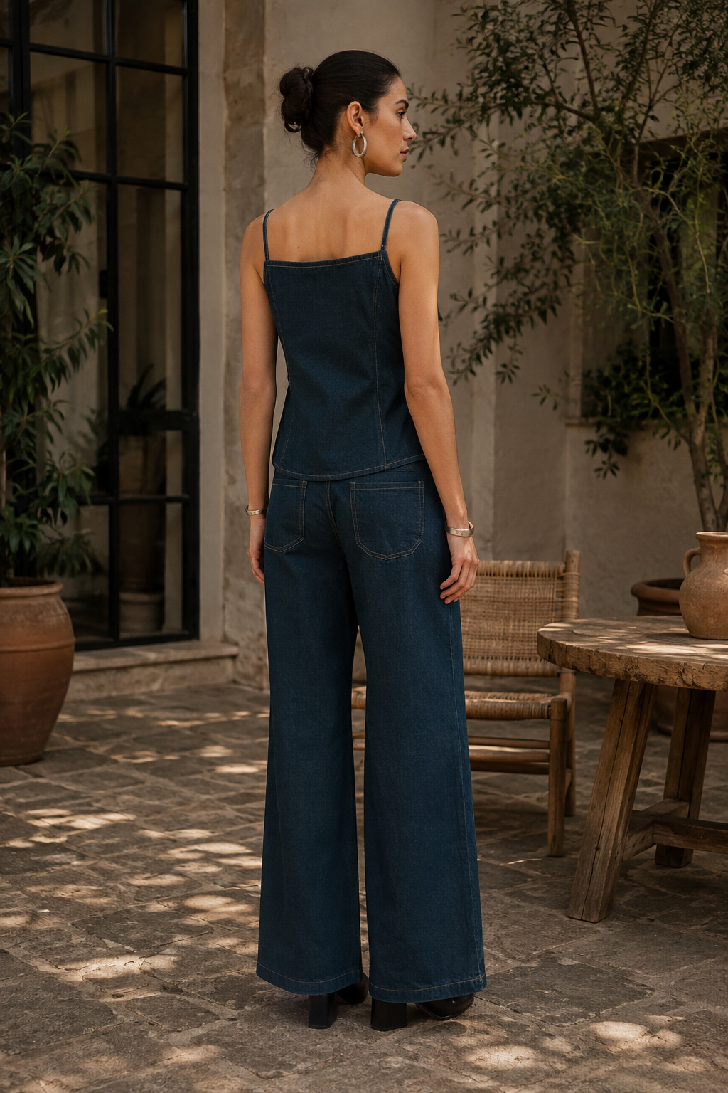 Jeans Para Mujer Mezclilla Wide Leg Ligero Holgado V63101 Unico