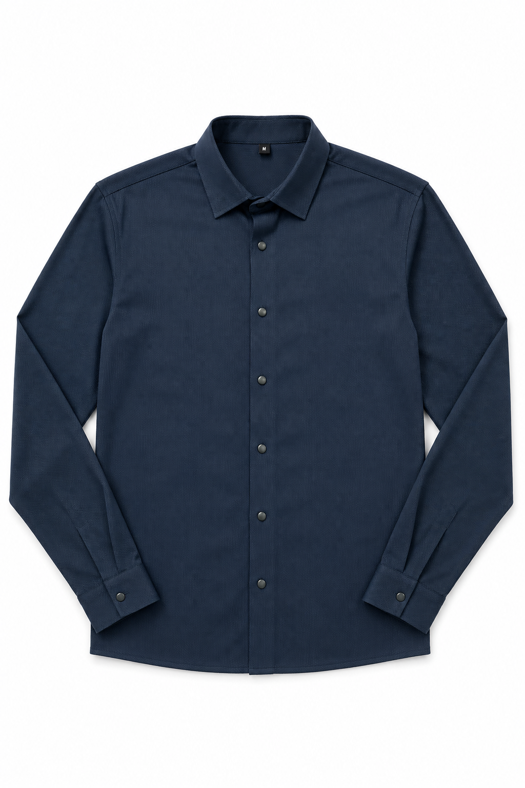 Camisas Para Hombre Super Stretch Jacquard Sin Arrugas B55404 Marino