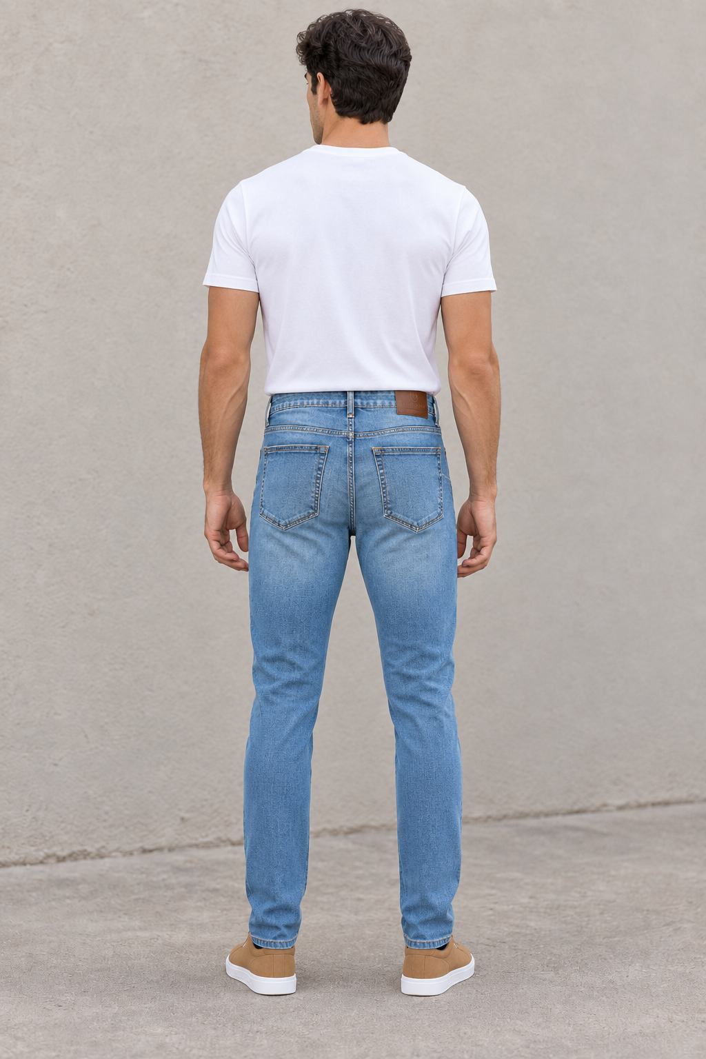 Jeans Para Hombre Mezclilla Slim Deslavado Rasgado J61106 Azul