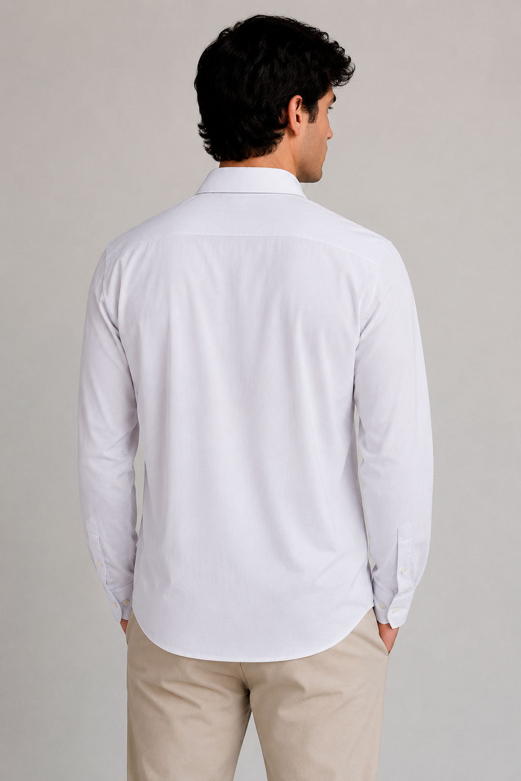 Camisas Para Hombre Jersey Super Stretch De Punto Non Iron B55402 Blanco