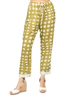 Pantalones Para Mujer Tipo Lino Con Jareta W51101 Olivo