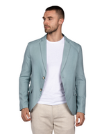 Blazers Para Hombre Casuales De Lino F51301 Aqua