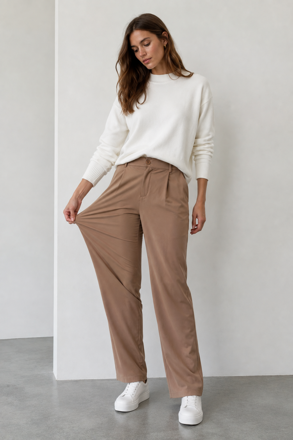Pantalones Para Mujer De Vestir Super Strech W63101 Taupe