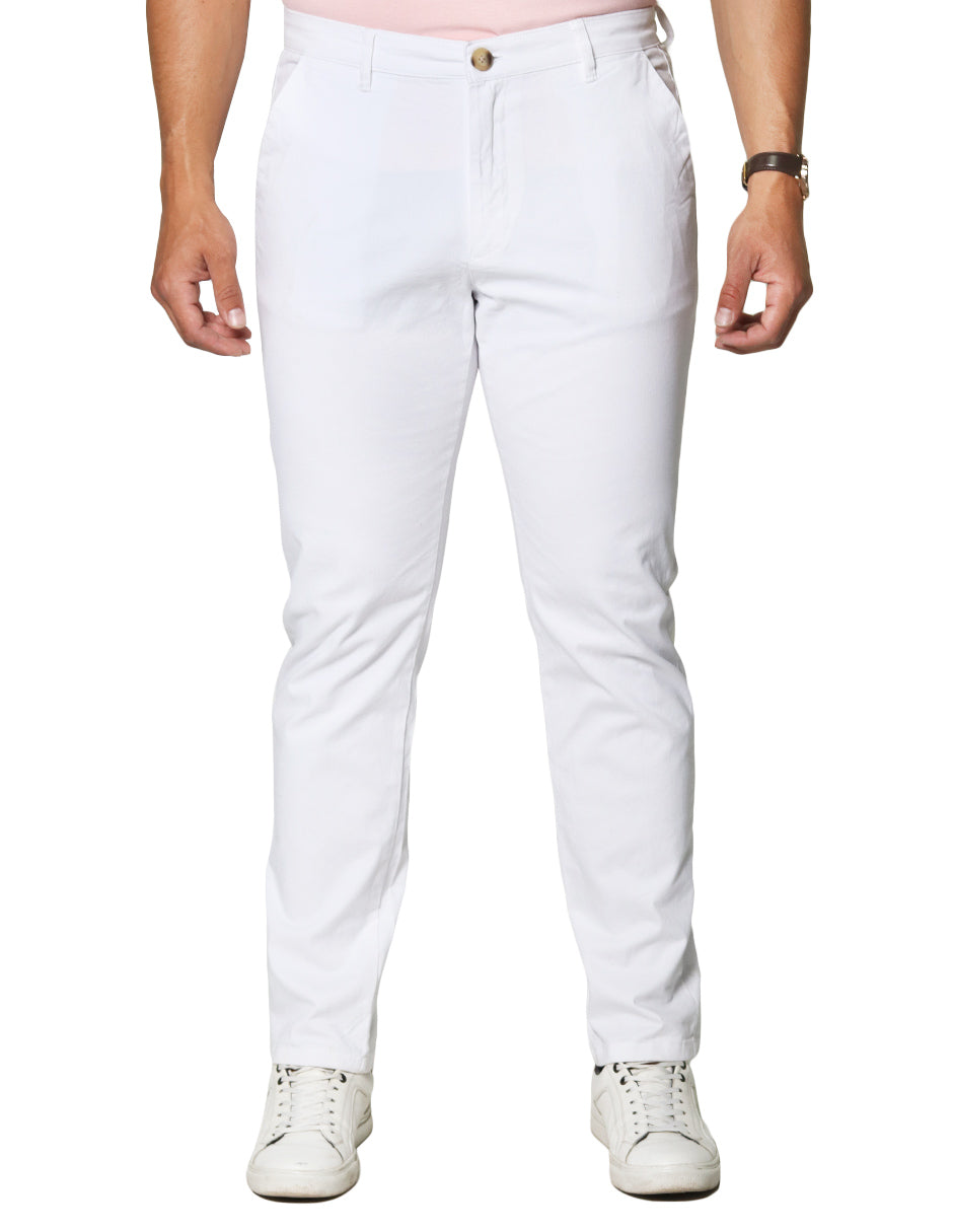 Pantalones Para Hombre Soft Stretch Slim GPAXAR Blanco