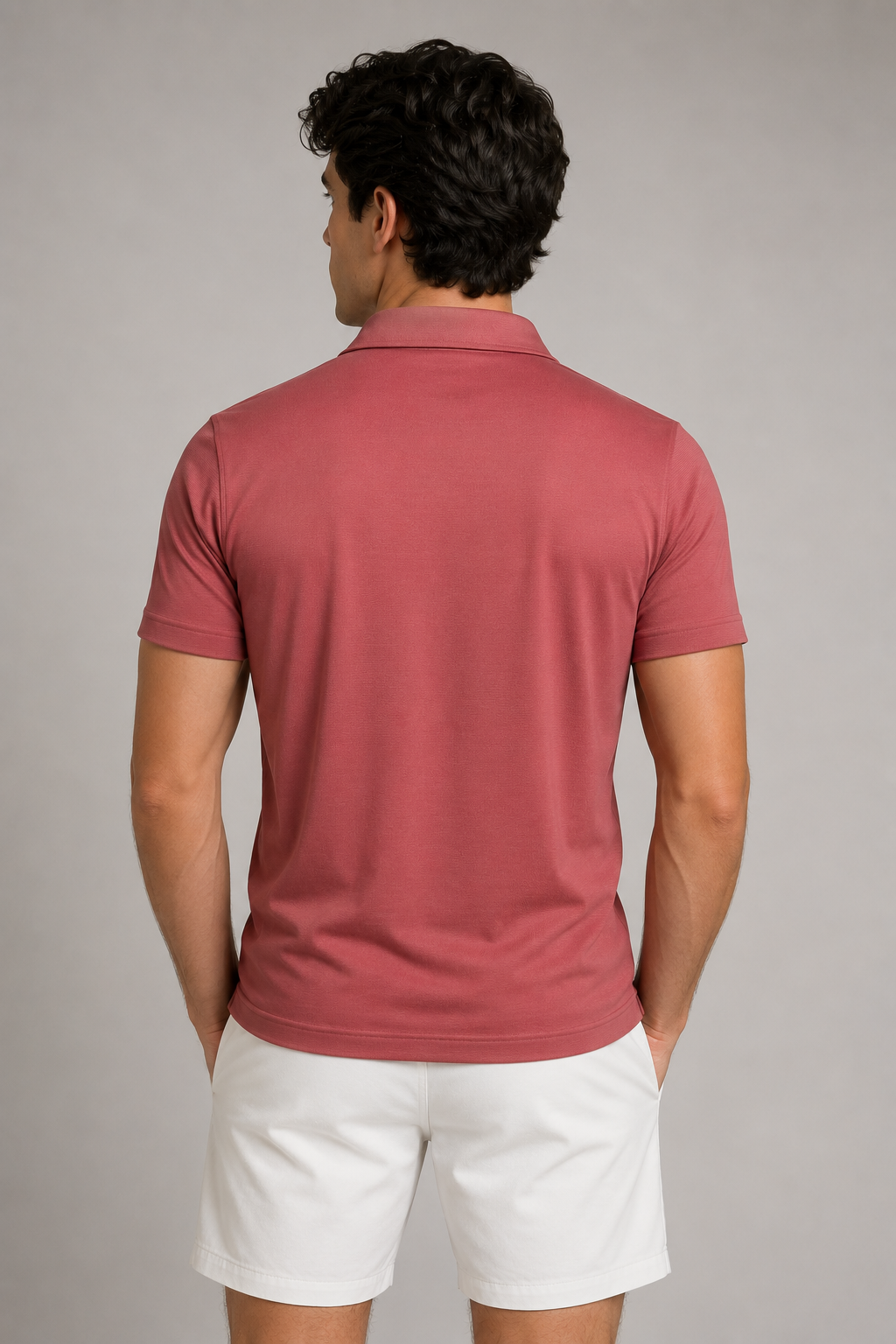 Playeras Polo Para Hombre Spandex Con Textura A55402 Teja