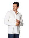Playeras Para Hombre Bobois Moda Casuales Cuello Redondo De Manga Larga Con Aletilla Lisa Con Botones A35305 Ivory