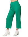 Pantalones Para Mujer Bobois Moda Casuales Comodo De Tiro Alto Amplio Pesquero Acampado De Pierna Suelta Wide Leg Acanalado W33115 Verde