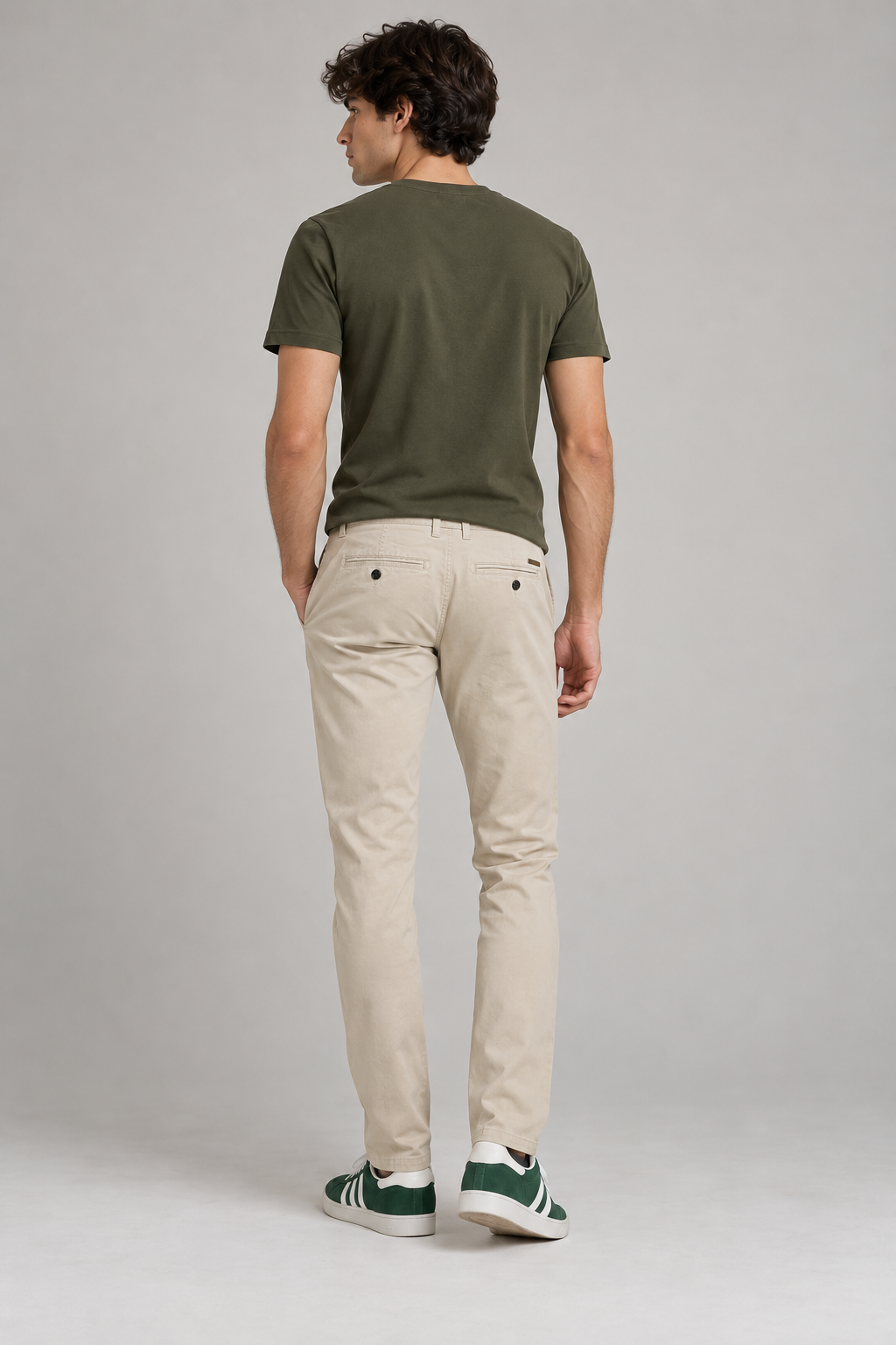 Pantalones Para Hombre Chino Algodón Stretch GWOVEN Beige