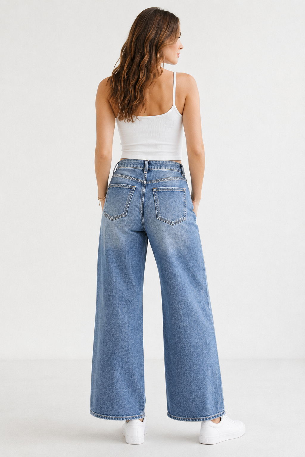 Jeans Para Mujer Básico Wide Leg Amplios V61107 Unico