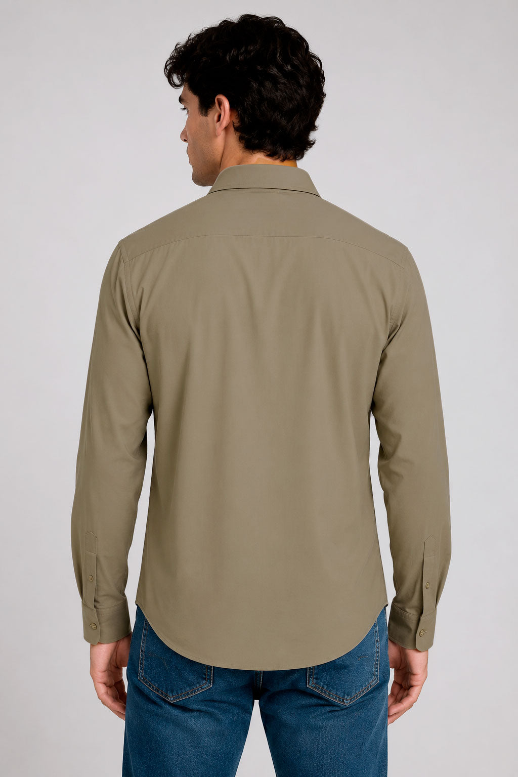 Camisas Para Hombre Super Stretch Sin Arrugas B55401 Kaki