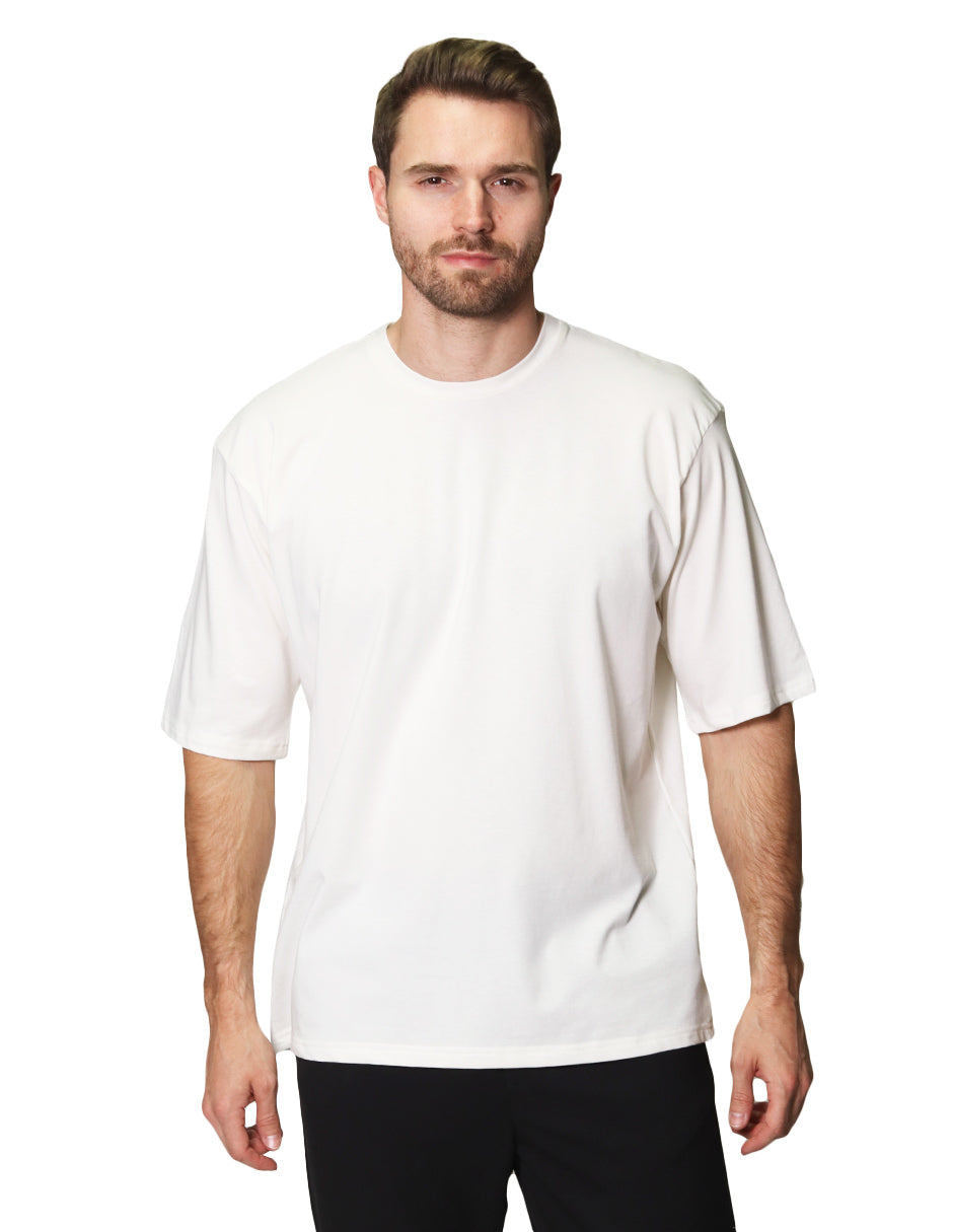Playeras Para Hombre Oversize Manga Corta Cuello Redondo APCRO Ivory