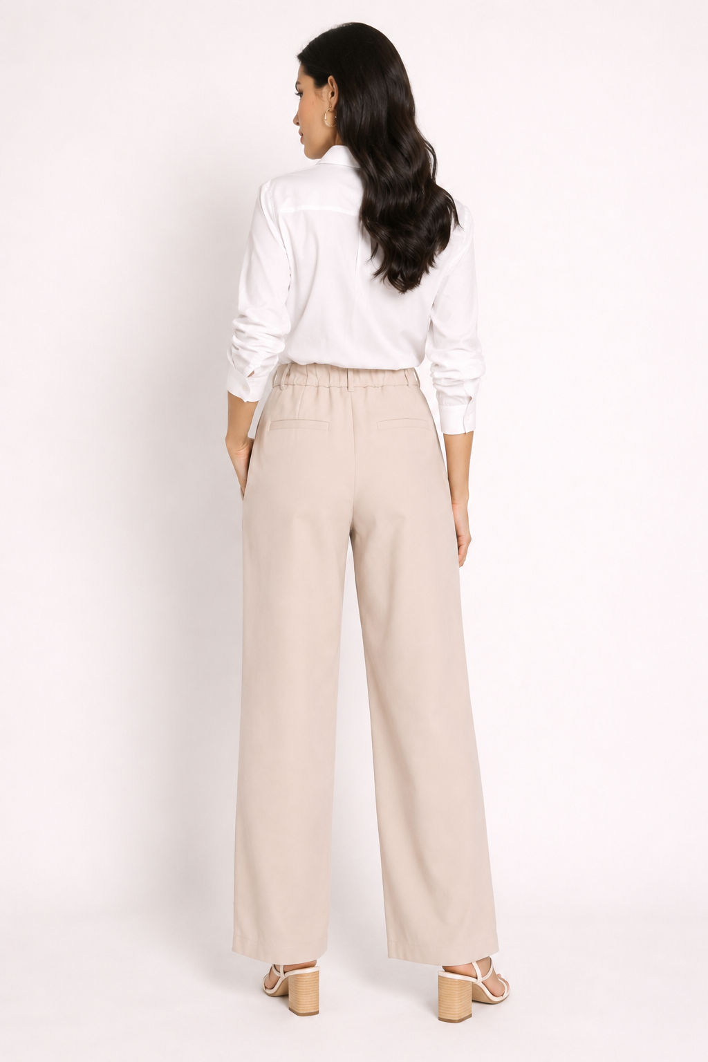 Pantalones Para Mujer Wide Leg Con Pinzas W61101 Arena