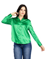 Blusas Para Mujer Camisera Satinada N51103 Verde