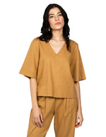 Blusas Para Mujer Oversize Suelta N51102 Camel