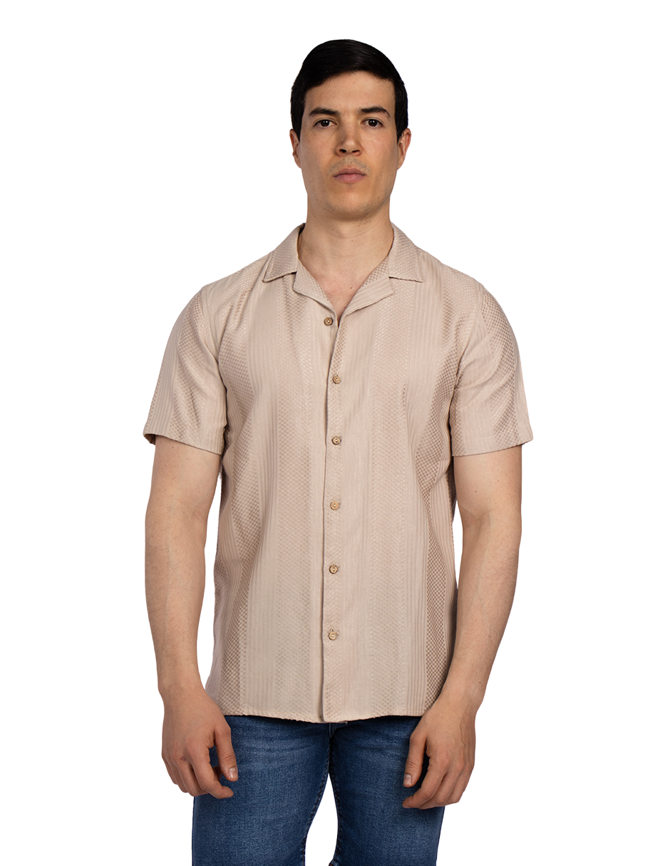 Camisas Para Hombre Jacquard Relaxed Fit B51363 Arena