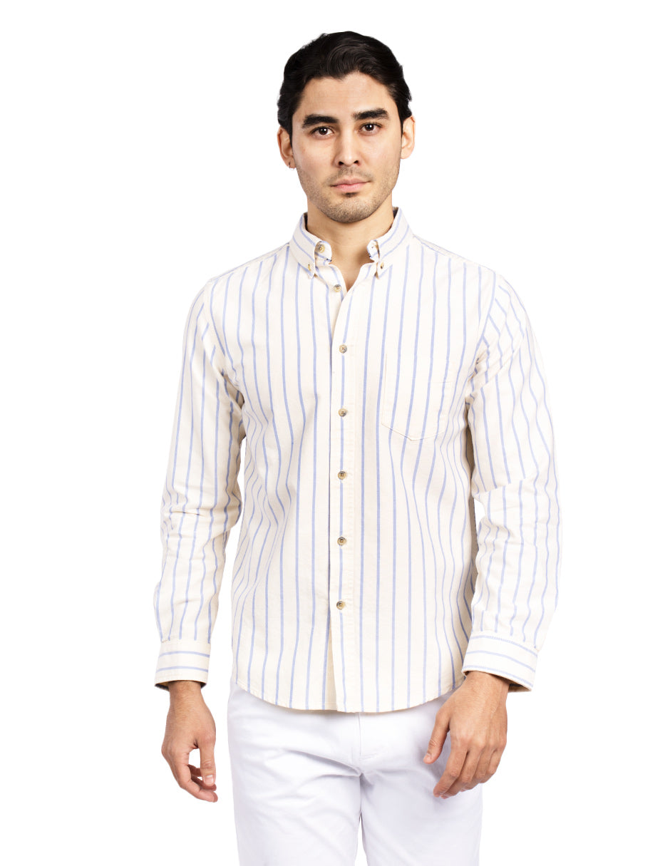 Camisas Para Hombre Regular Fit Oxford B51114 Amarillo