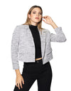 Sacos Para Mujer Bobois Moda Casuales Corto de Manga Larga Modelo Boucle Lurex T33104 Unico