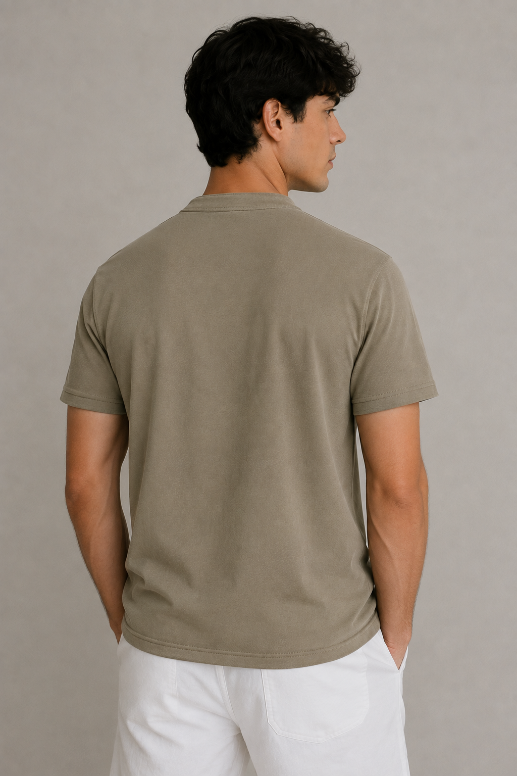 Playeras Polo Para Hombre Cuello Mao Spandex APMAO Kaki
