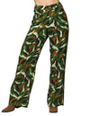Pantalones Para Mujer Bobois Moda Casuales Estampado Con Bolsillos Amplio Comodo W33110 Verde