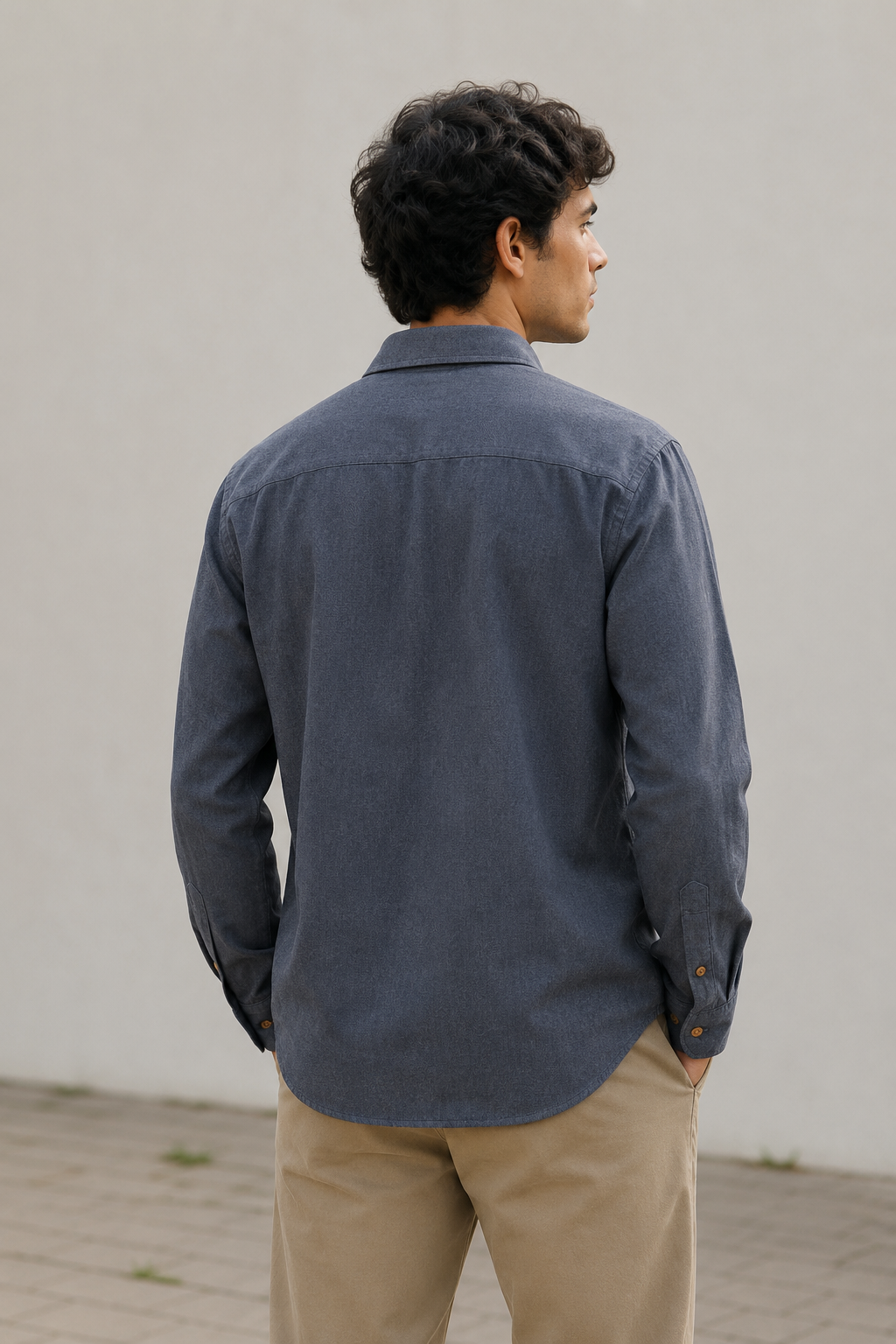 Sobrecamisas para Hombre Ligera de Algodón B65319 Azul