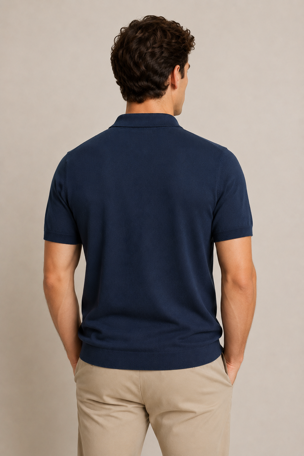Playeras Polo Para Hombre de Punto Lisa Slim Fit A61453 Marino