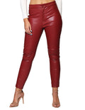 Pantalones Para Mujer Bobois Moda Casuales Skinny Fit Tipo Piel Vino W23105