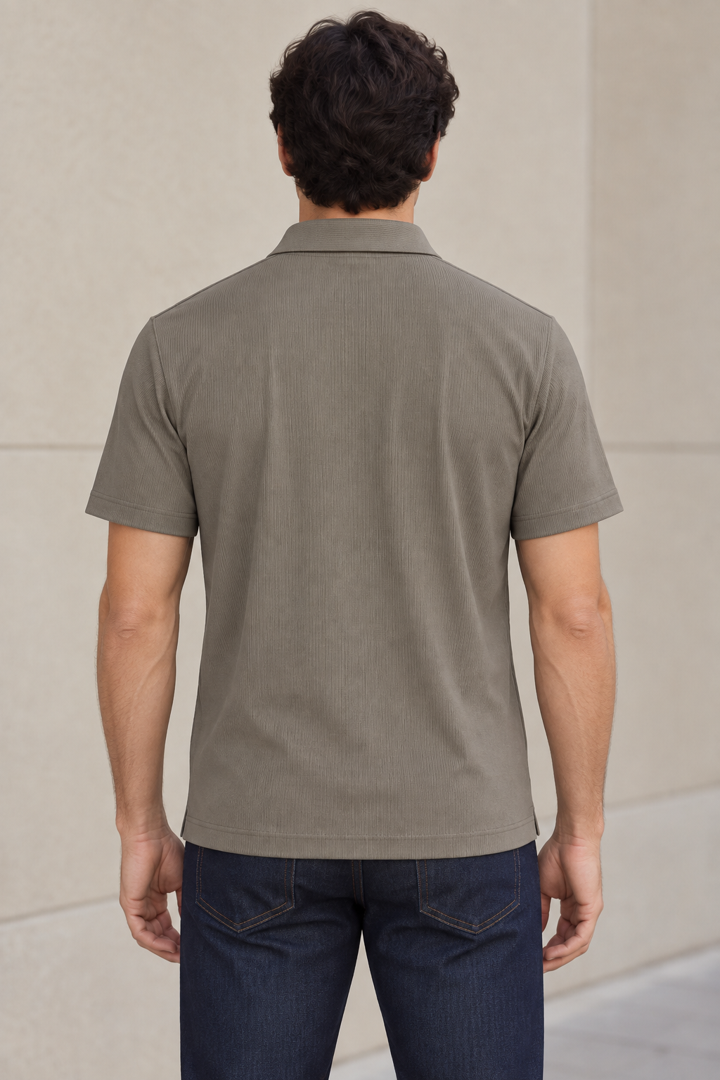 Playera Polo para Hombre Piqué Super Stretch Transpirable A61411 Gris