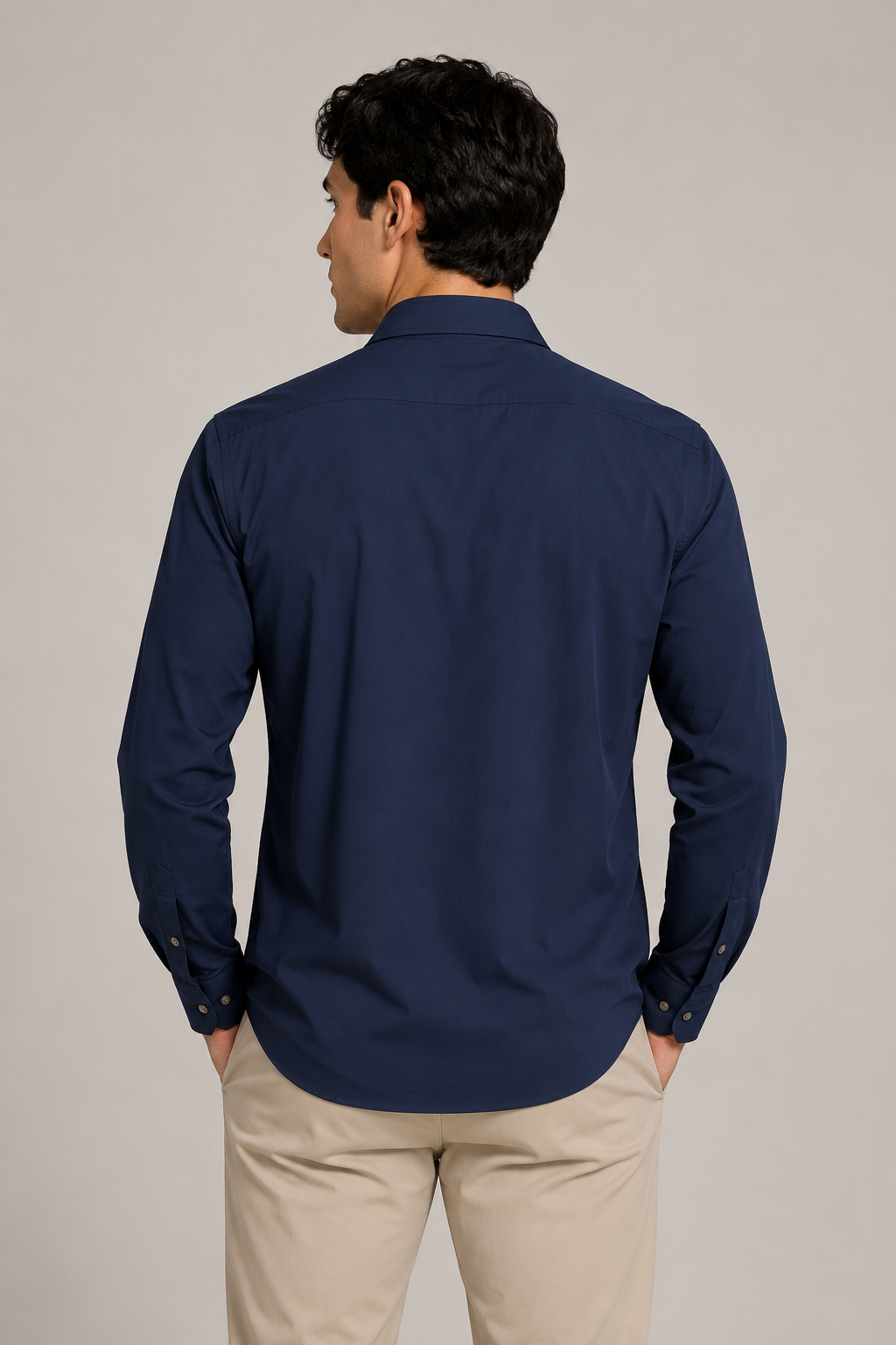 Camisas Para Hombre Super Stretch Sin Arrugas B55401 Marino