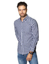 Camisas Hombre Bobois Casuales De Manga Larga Con Estampado De Cuadros Regular Fit B35206 2