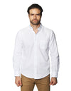 Camisas Para Hombre Manga Larga Con Textura B45200 Blanco