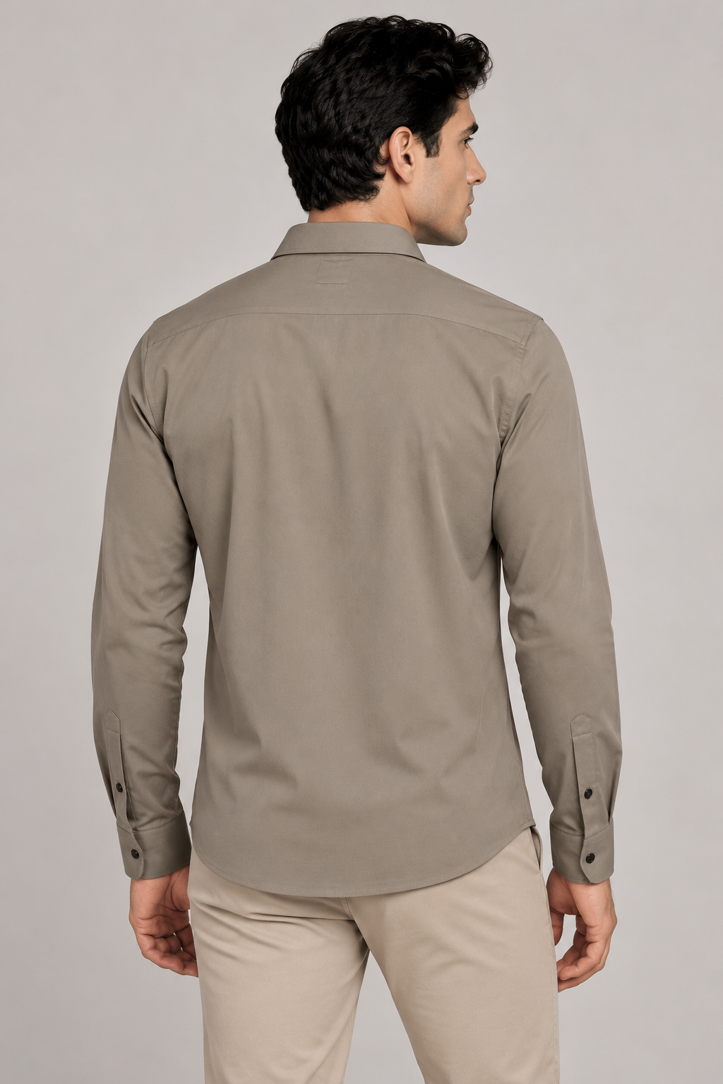 Camisas Para Hombre Super Stretch Sin Costuras B65405 Moca