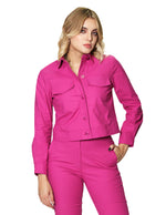 Chamarras Para Mujer Corta Bolsillos Q43100 Magenta